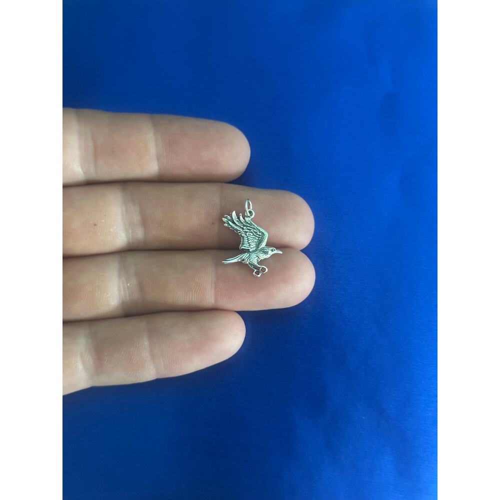 Sterling Silver Flying Raven Charm